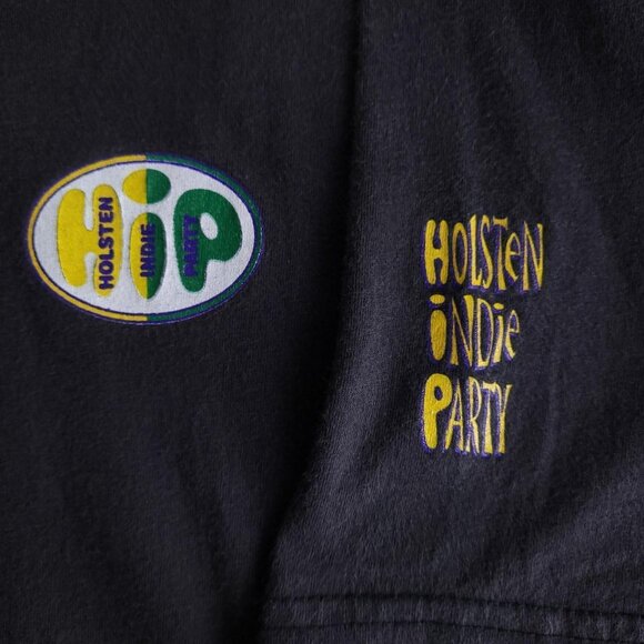 Vintage 90s HIP Holsten Indie Party music festival faded black shirt - Picture 3 of 5